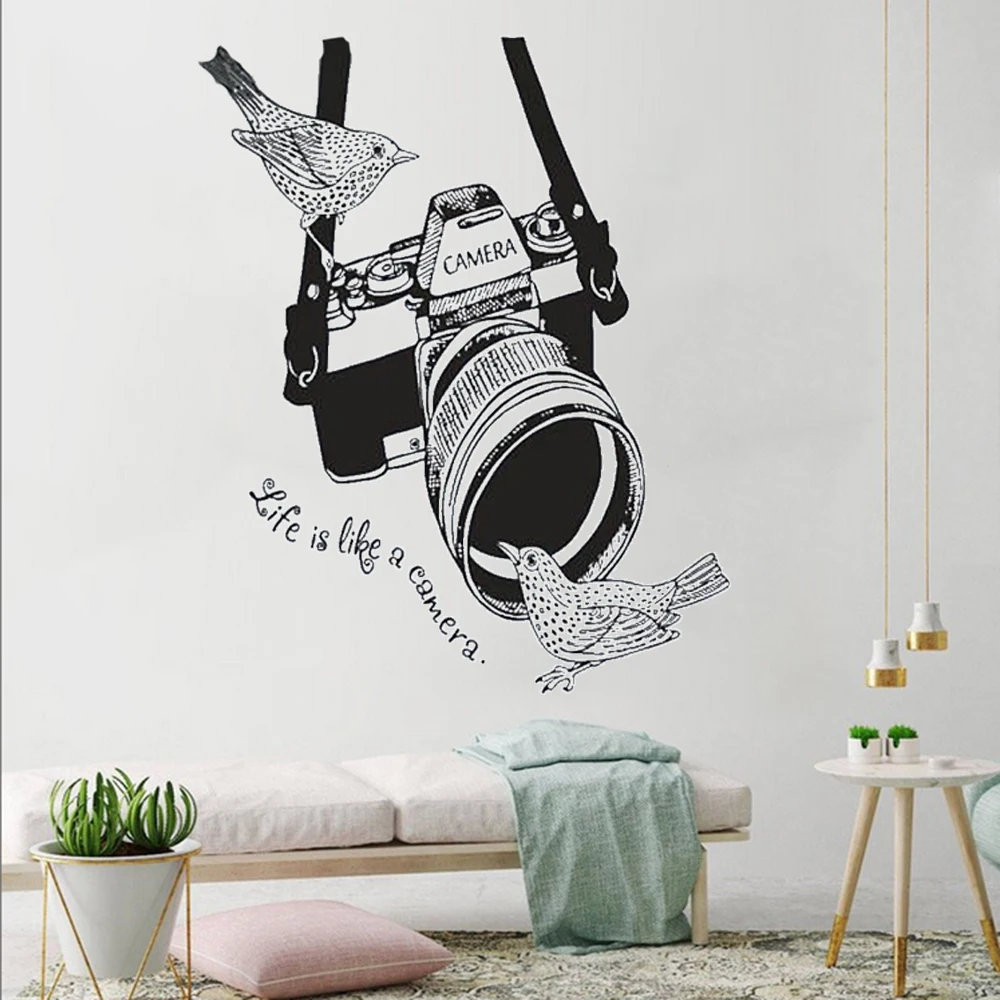 

Наклейки на стену в стиле ретро для камеры, подарочные съемные виниловые Стикеры для кинотеатра, художественные обои для дома и студии, DW20481