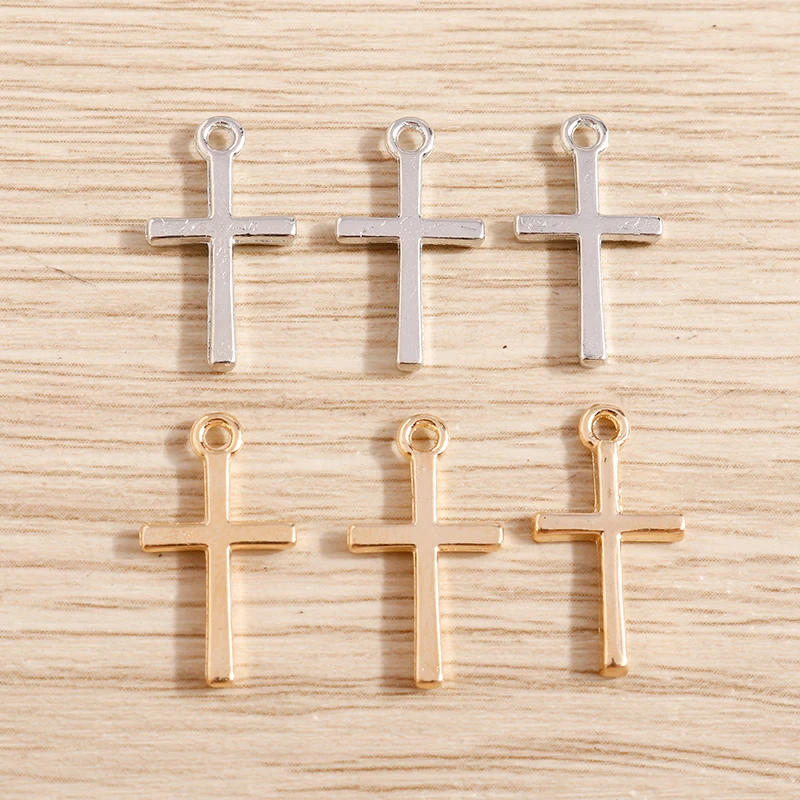 80pcs 10*18mm Small Cross Charms Pendants DIY Jewelry Findings Making Religion Charms for Earrings Necklaces Handmade Craft
