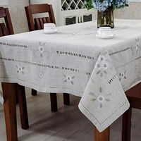 linen table cloth woven printed pastoral embroidery handmade christmas tablecloth mantel para mesa nappe toalha de mesa