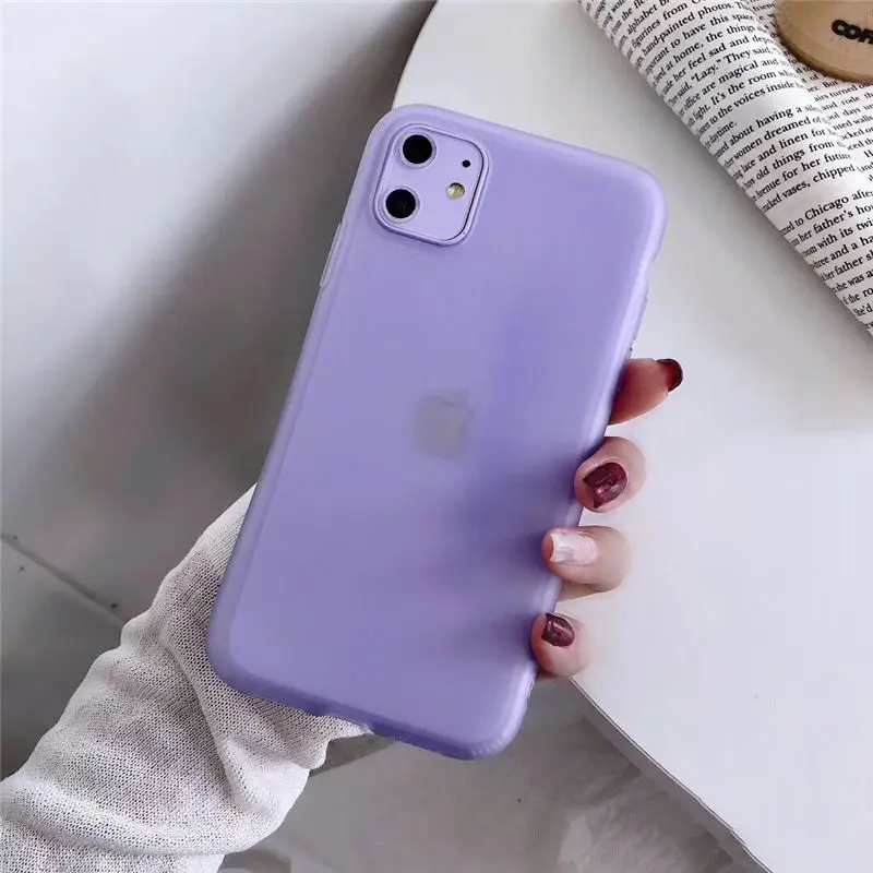 Прозрачный яркий однотонный чехол для телефона для iPhone 11 Pro Max X XR XS Max 6 6S 7 8 Plus Мягкая силиконовая задняя крышка на весь корпус Coque