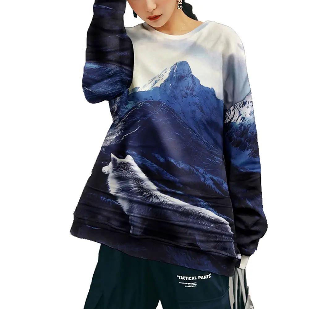 Новинка 2019 3D Толстовка для мужчин снежные горные деревья принт уличная одежда