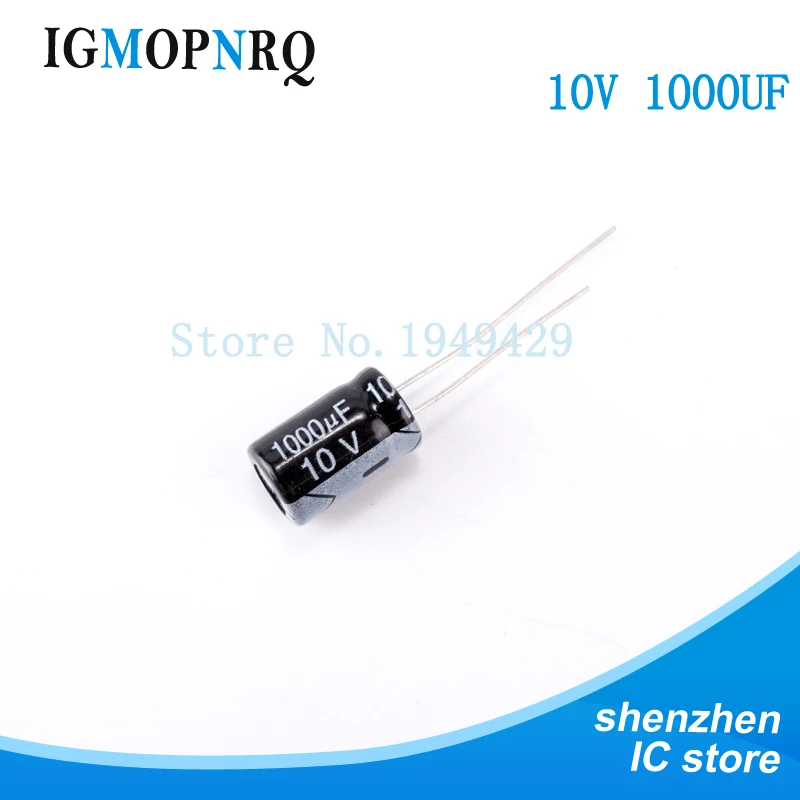 

20PCS/LOT Aluminum electrolytic capacitor 1000uF 10V 8*12 Electrolytic Capacitor 10v 1000uf