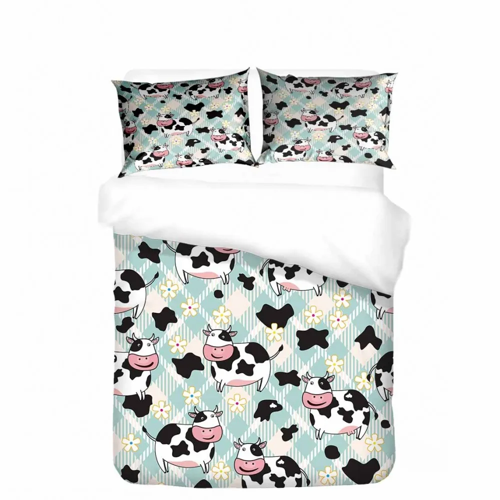 Комплект постельного белья из 2/3 предметов с рисунком молочной коровы