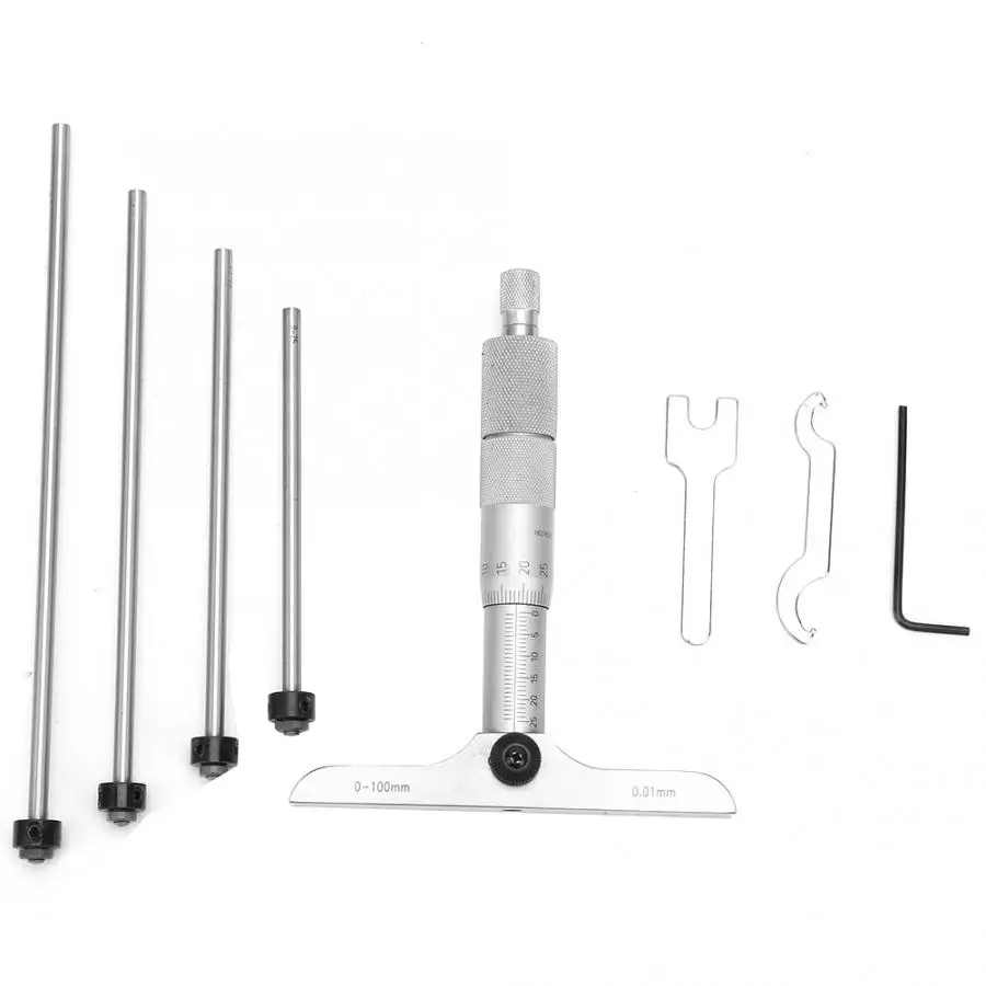 Высокая точность глубинный микрометр с плоским зондом сменный стержень 0 01 мм
