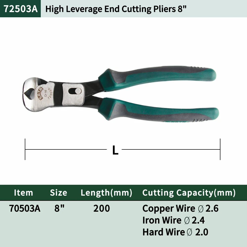 Инструмент SATA 8 &quotРычажные концевые плоскогубцы тиски режущий резак новые