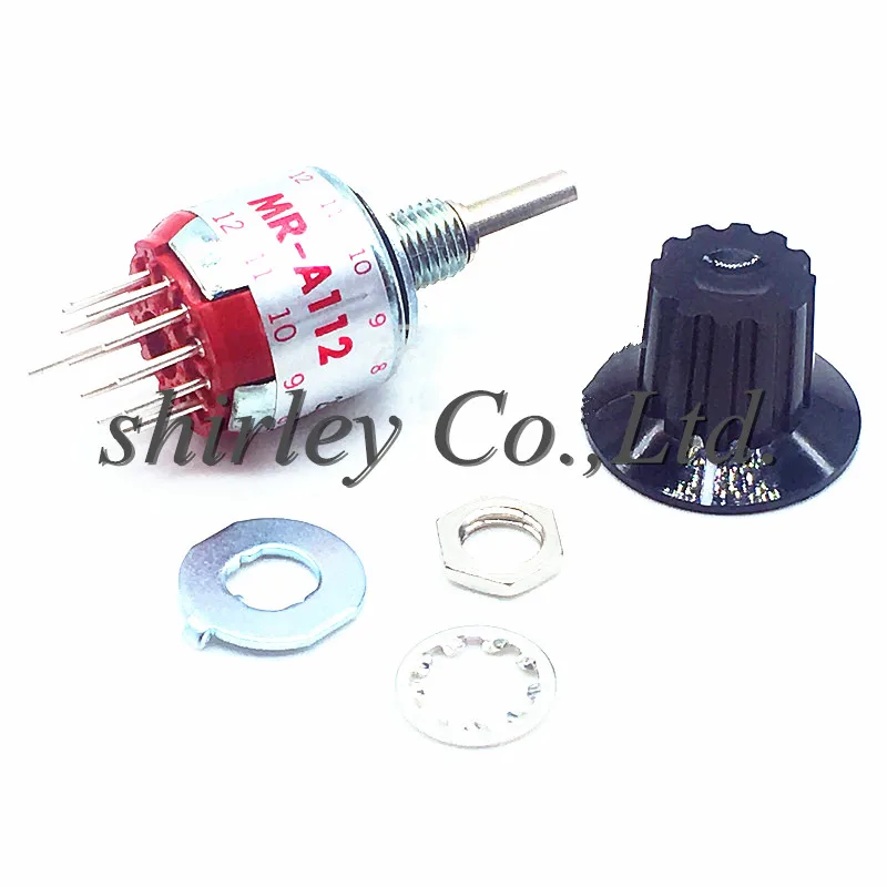 

Rotary switch Band switch MR-A112 Original imported handwheel Gear switch 12-speed adjustable cap 1-12POS 250MA 125V.AC