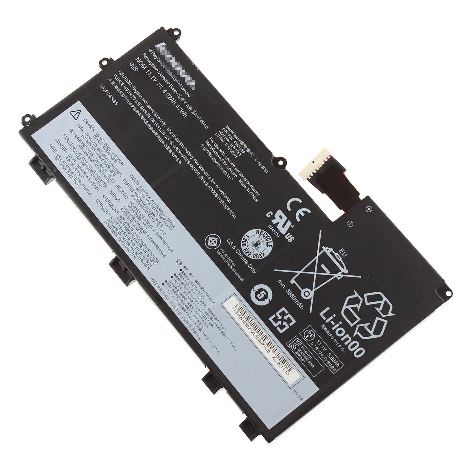 

11.1V 47wh Original L11N3P51 L11S3P51 Laptop Battery For Lenovo ThinkPad T430U 45N1090 45N1088 45N1089 45N1091 121500077