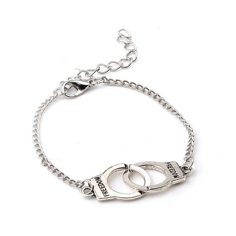 ZRM Trendy Handcuffs Bracelets Carved FREEDOM Couples Lock Bangles For Women Men Jewelry Lovers Valentines Day Gifts | Украшения и
