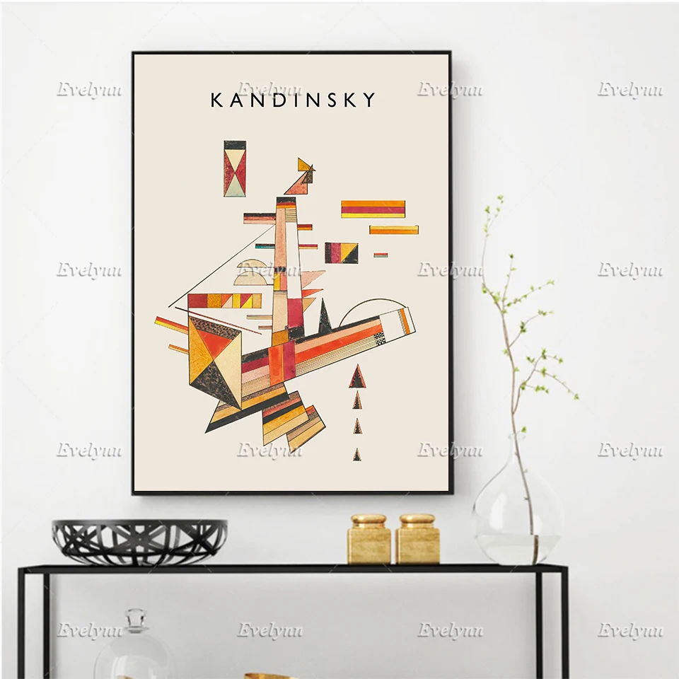 

Kandinsky 'Bestimmt' Abstract Poster, Wall Art Prints Home Decor Canvas Floating Frame Housewarming Christening Birthday Gift