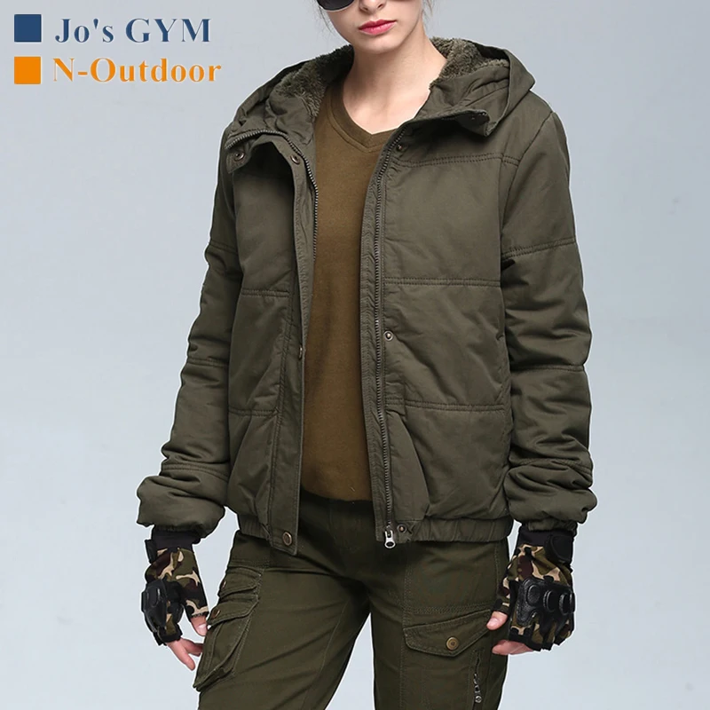Outdoor Military Combat Winter Jacket Women Camouflage Warm Cotton Training Army Fashion Jackets Trekking Hiking Tactical Jacket