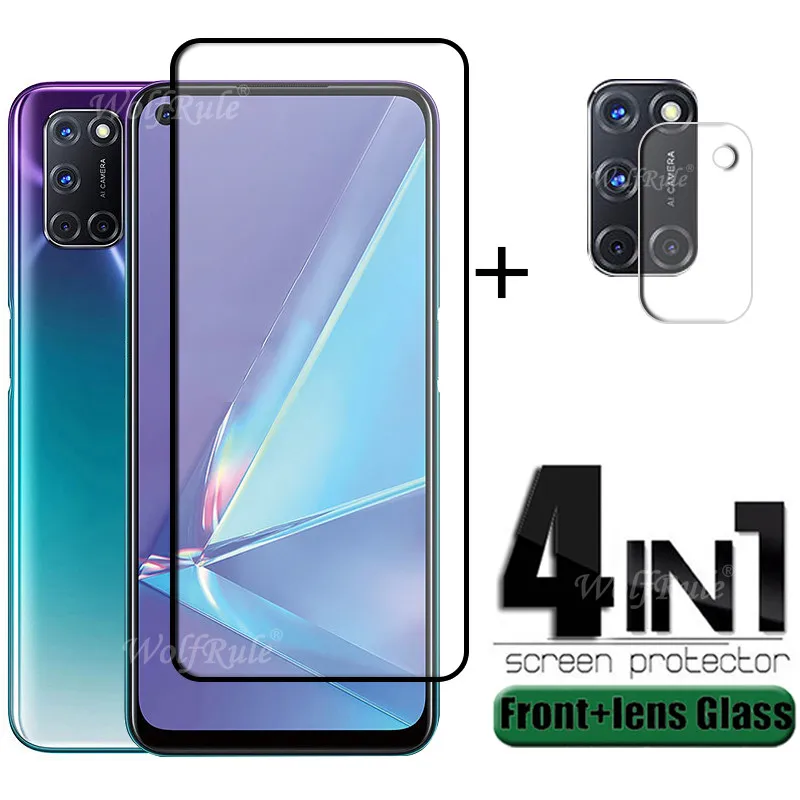 4-En-1 para OPPO A72 de cristal para OPPO A72 72 cubierta completa de vidrio templado HD Protector de pantalla de pel&iacute;cula para OPPO A92 A52 A72 lente de vidrio-0