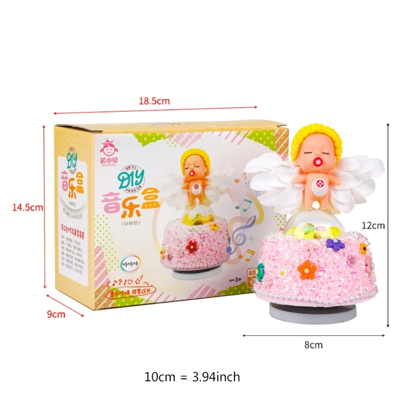 

1 Set Clay Cream Crafts Handmade Music Box DIY Material Kit LED Light Desktop Decoration Children Early Educational Toys Gifts