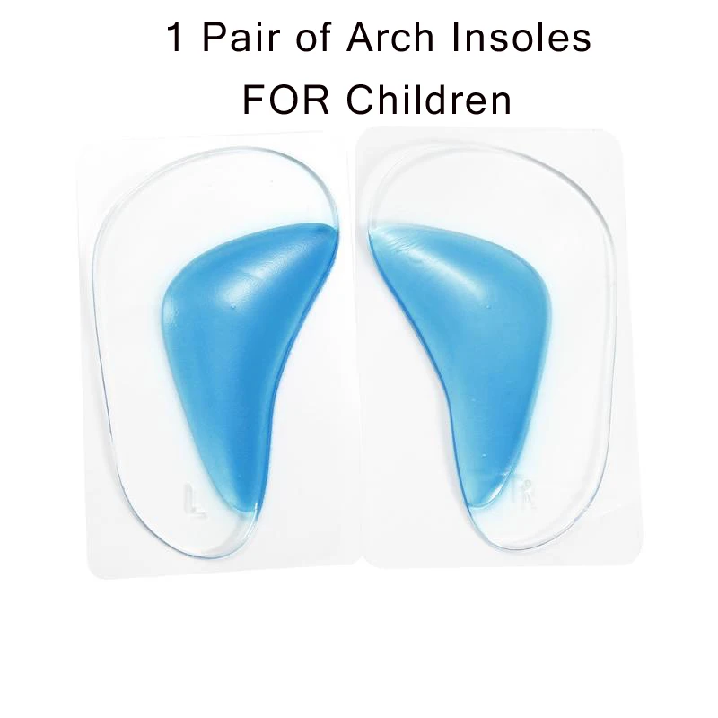 1 пара Силиконовый гель корректируют свод стельки детские ортопедические для ног