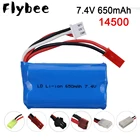 Литий-ионный Аккумулятор 7,4 В 650 мАч 14500 15C для Syma F1 BR6802 HJ370 W608-7 YD712 YD921, аксессуары для игрушек-вертолетов с дистанционным управлением