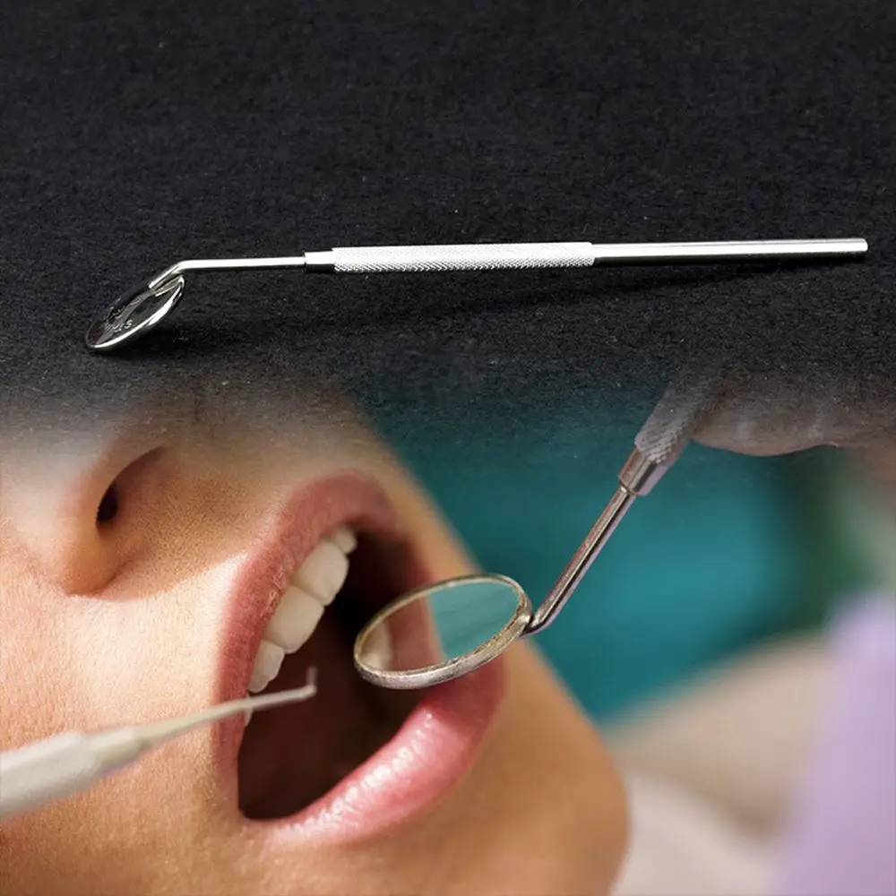 1PCs Mini Dental Mirror Oral Care Healthy Tool for Teeth Cleaning Inspection Handle Unique Art Design Makeup | Красота и здоровье