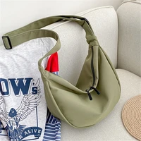 high capacity womens handbags solid color canvas ladies shoulder bag reusable ladies shoulder messenger bag leisure travel bag