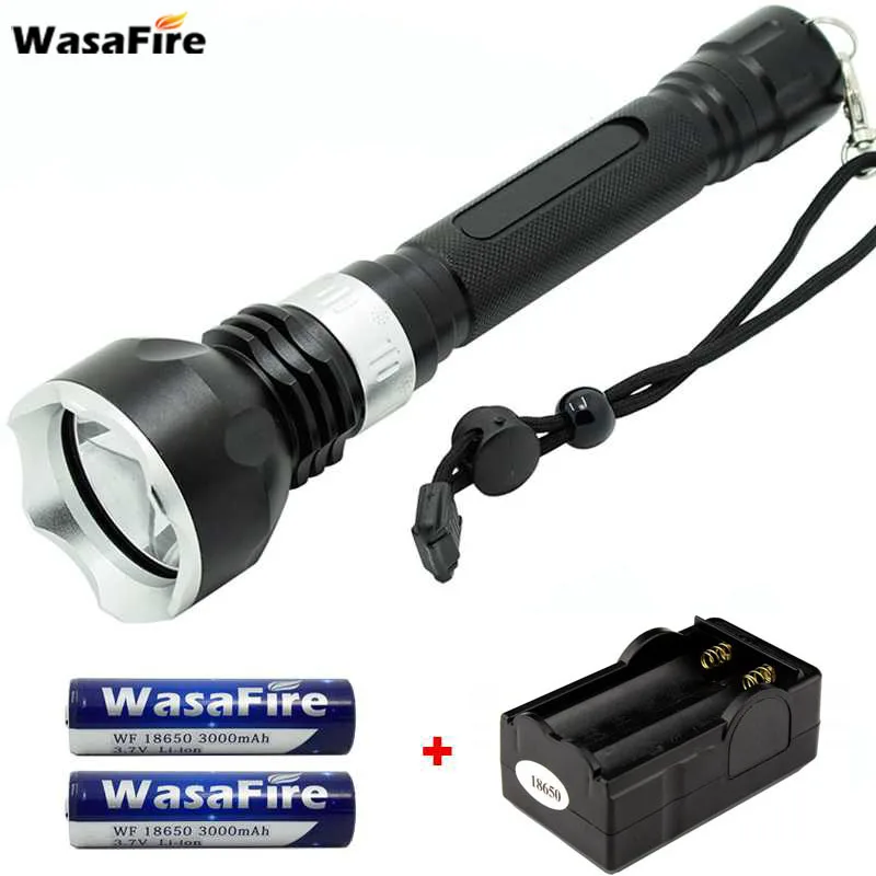 XM L T6 светодиодный фонарь для дайвинга 5 режимов 2000 люмен с аккумулятором 18650 +