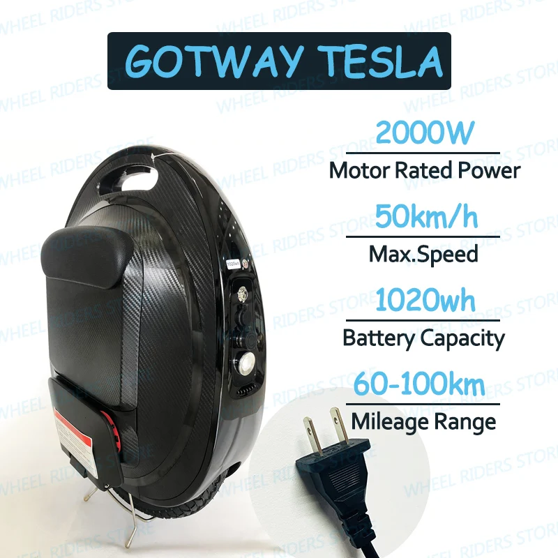 Gotway Tesla новейший обновленный с кнопкой против вращения и звуком Bluetooth 1020Wh 2000 Вт Одноколесный Электрический велосипед - Цвет: Tesla 2019 USA Plug