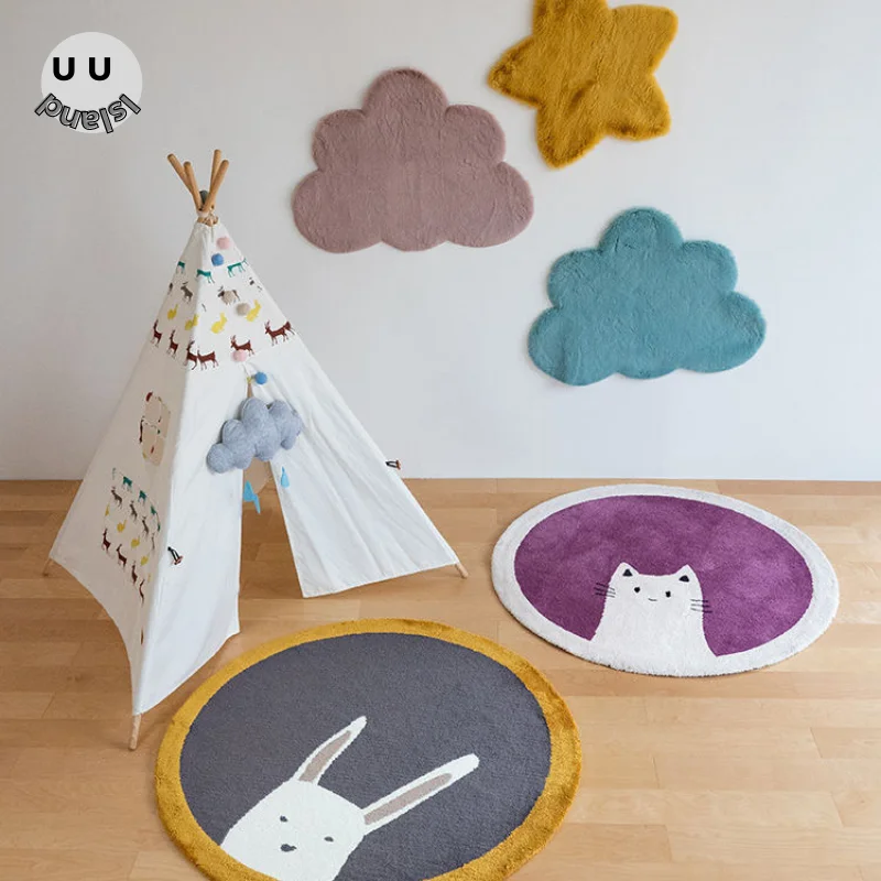 Пушистый Ковер для гостиной современный с жирафом мультяшный мягкий ковер