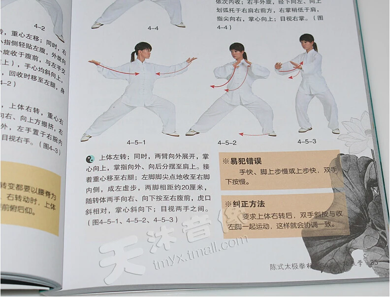 Книга о тайцзицюань содержит национальный стандарт 56 движений с DVD обучением
