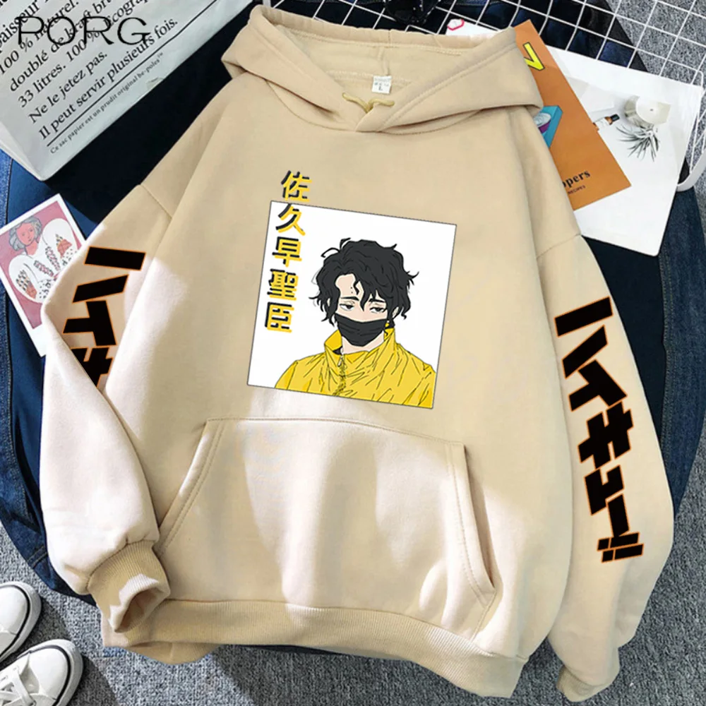 

Аниме Толстовка Haikyuu с длинным рукавом Уличная одежда Harajuku Karasuno Fly высокий Свитшот Топы