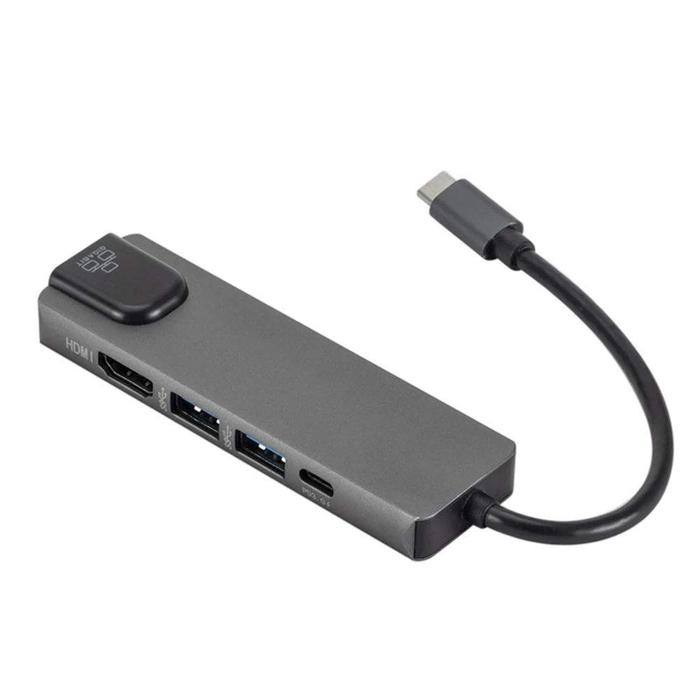 5в1 usb type C концентратор HDMI зарядка PD USB-C к Gigabit Ethernet RJ45 Lan адаптер или Mac book Pro Thunderbolt 3 USB-C зарядное устройство концентратор
