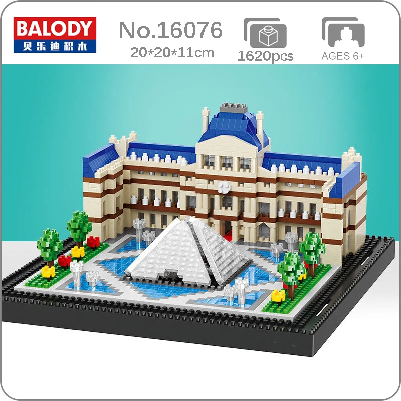 Balody 16076 г. Всемирная архитектура Париж Лувр 3D модель сделай сам мини алмазные