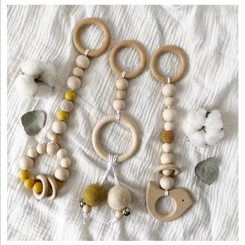 

Nordic style wooden baby fitness ornaments kids room decoration DreamCatcher Hanging nursery decor pendant toy fitness bracelet