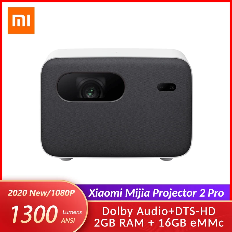 Оригинальный Xiaomi Mijia проектор ТВ 2 Pro Smart LED 1300ANSI люмен 1080P Full HD Проекционный ГБ + 16 Гб