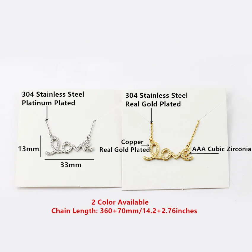 

10PCS Infinite Love Script Chokers Necklaces Vintage Gift For Lovers Cubic Zirconia Initial Letter Necklace Women Fashion Bijoux