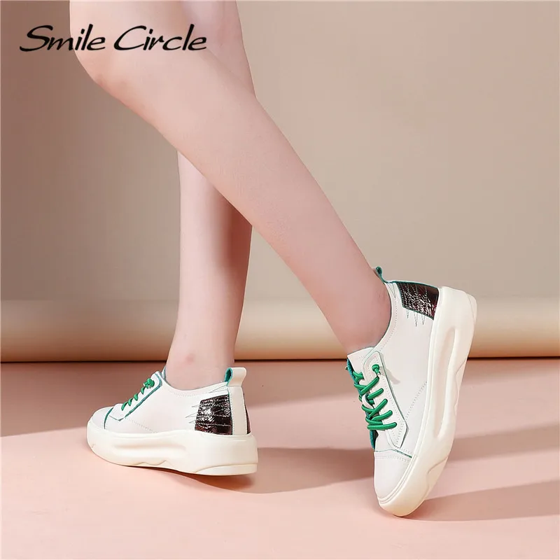 Женские кроссовки Smile Circle Осенние повседневные удобные из натуральной кожи на