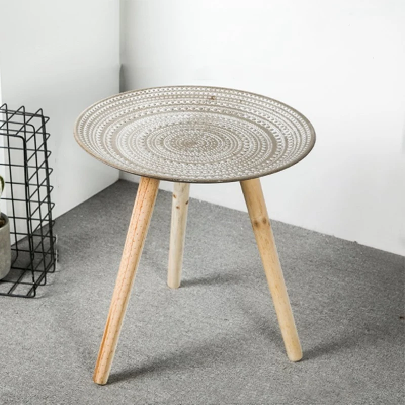 

Wood Coffee Table Creative Round Table Bed Sofa Side Table Tea FruitTray Desk Living Room Furniture