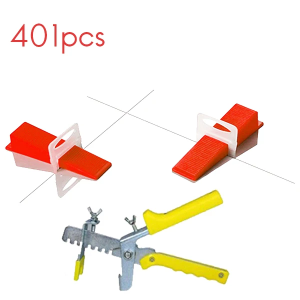 

401 шт., клипсы и плоскогубцы для выравнивания плитки, 2 мм
