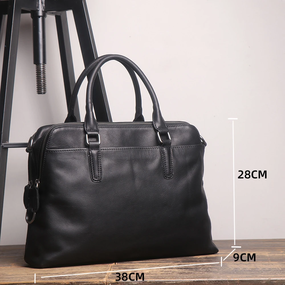 

Genuine Leather Men's Briefcase Casual Business Handbag Fashion Trend Shoulder Bag Origina Office Bag For 14 Inch Laptop NUPUGOO