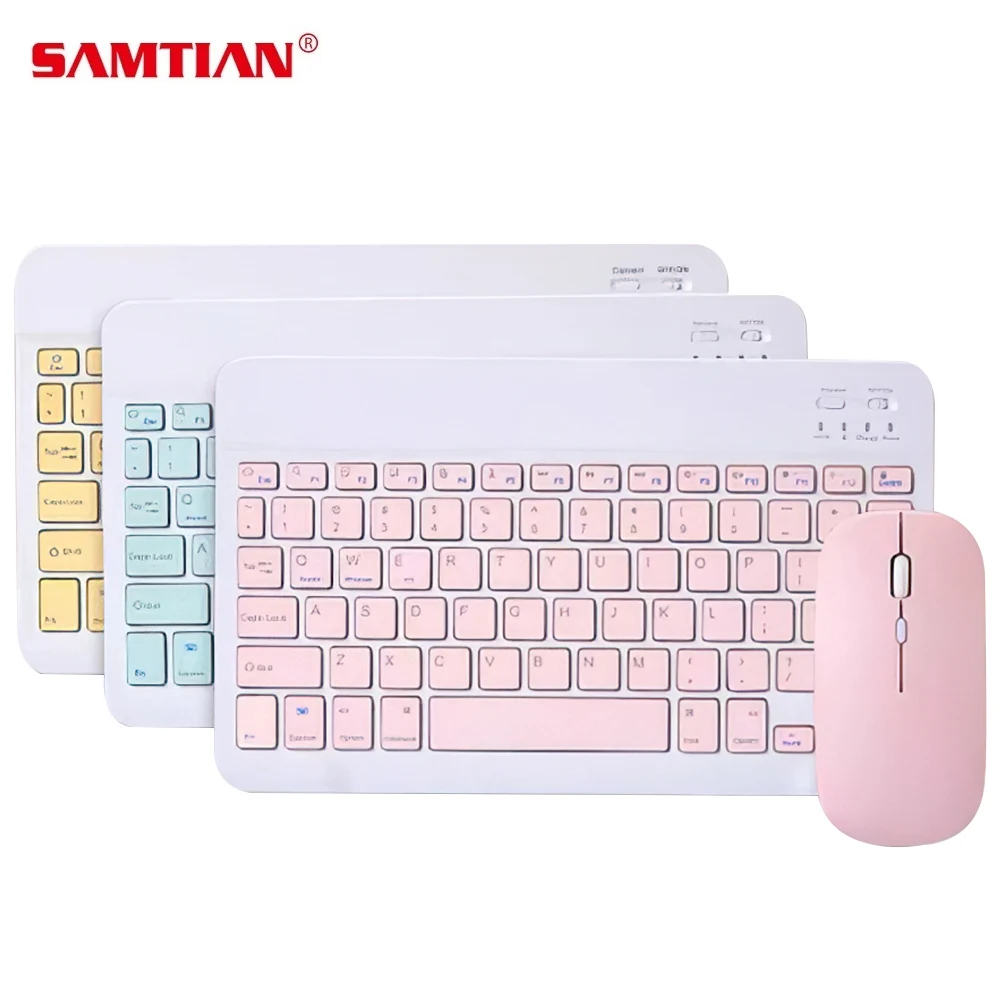 

SAMTIAN Универсальный 10 дюймов Беспроводной Клавиатуры Комбо ультра-тонкий Bluetooth клавиатуры и мыши набор для телефона iPad Tablet PC ноутбук