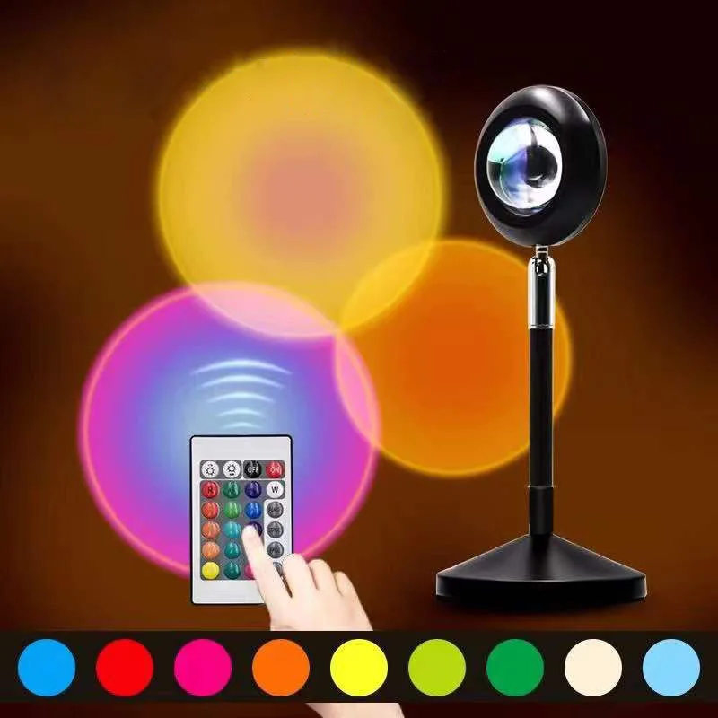 USB16 color remote control rainbow sunset projector LED Taik balcony light bedroom bar coffee shop wall decoration lighting