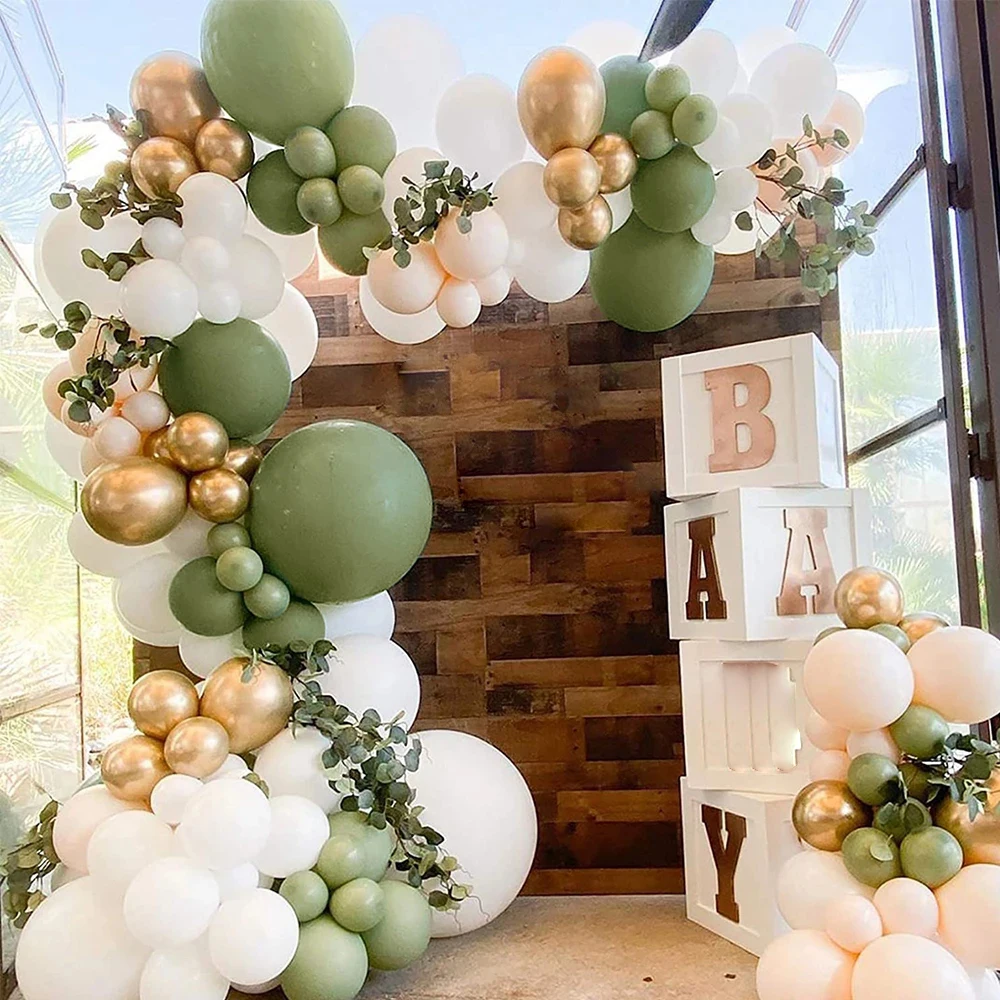 

NANLINGWUREN Green Latex Balloon Set Garland Arch Kit Birthday Valentine Wedding Party Ornaments Baby Shower Decorations