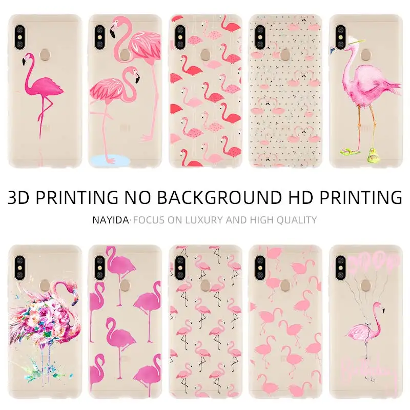 Мягкий чехол для Xiaomi 10 8 A2 A3 Cc9 Lite Mi 9se A1 6X 5X Note Pro Flamingo|Бамперы| |