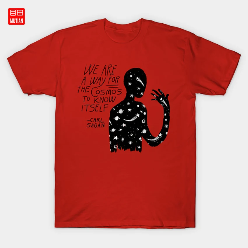 Карл Саган футболка Космос надпись звёзды слова цитаты иллюстрация ручная