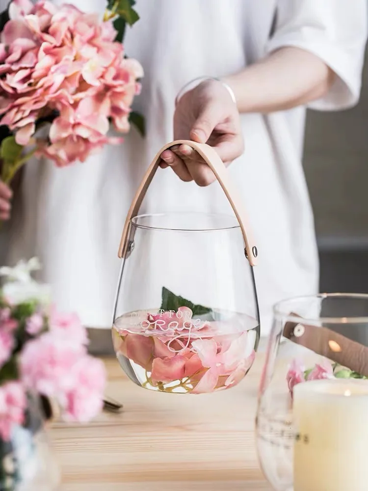 Портативная стеклянная ваза креативная банка для хранения украшение гостиной