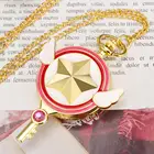 Маленькая обувь для косплея; Аниме Cardcaptor Sakura крыло со звездой ключ формы кварцевые карманные часы тонкий свитер цепи Для женщин Волшебные часы подарок для девочек