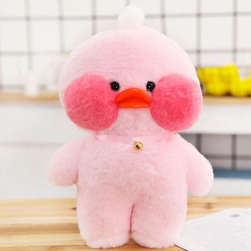 Pink Duck 30 см LaLafanfan кафе утка плюшевая одежда для игрушек желтый утенок из мультфильма мягкие куклы аксессуары детские игрушки подарок для детей - Цвет: Pink Duck