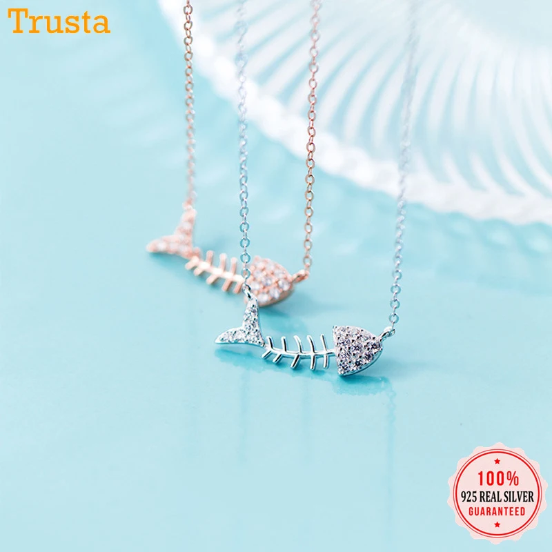 Trustdavis 100% Стерлинговое Серебро 925 пробы ювелирное изделие фимбон CZ короткое