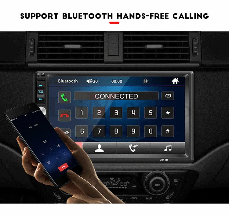 2 DIN Авторадио Bluetooth Mirrorlink автомобильный стерео " HD MP5 Автомобильный мультимедийный проигрыватель Aux FM входной приемник с задней камерой