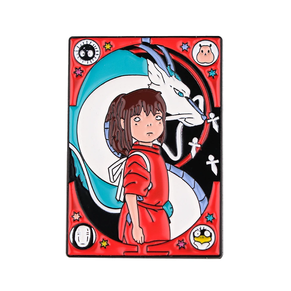 

PF1103 Japanese Anime Manga White Dragon Cute Enamel Lapel Pin Badge Pins Backpack Decoration Tarot Jewelry Accessories Gifts