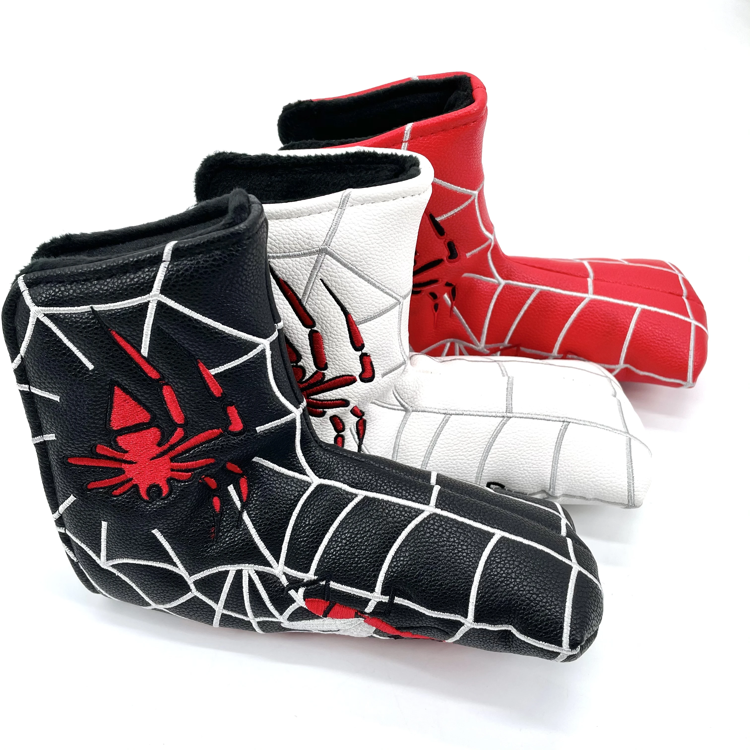 1 шт. PU искусственная кожа белого цвета с вышивкой паука гольф-клуба лезвие