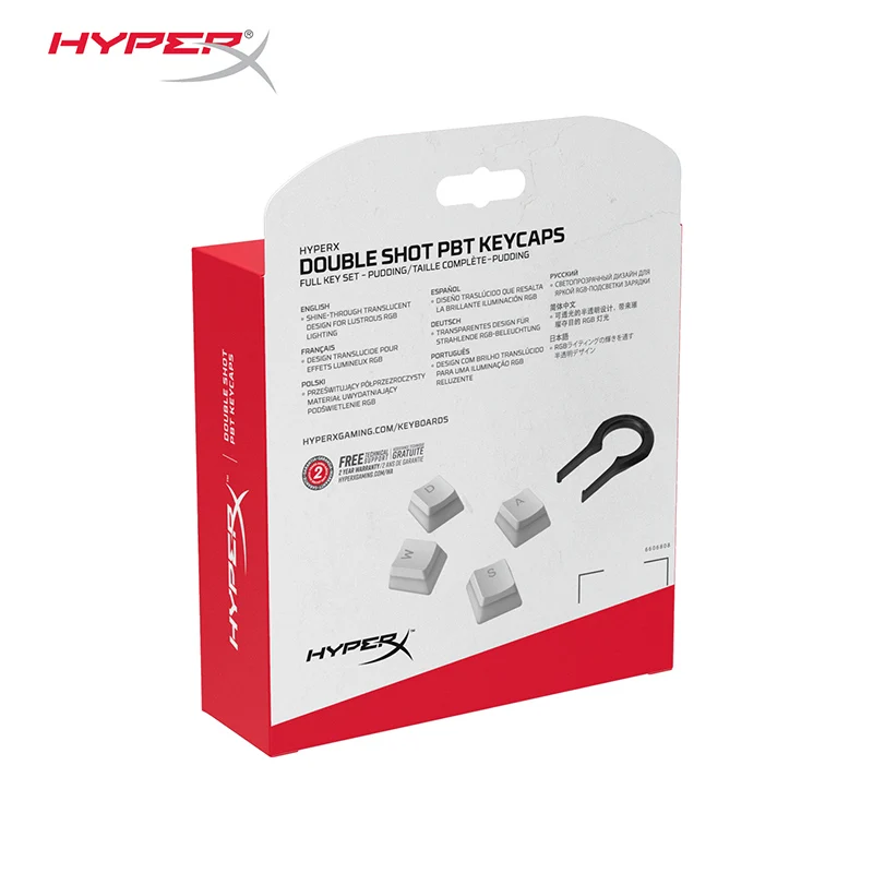 HyperX пудинг Keycap Double Shot PBT Keycaps имеет полупрозрачный Пудинг двухслойный стиль