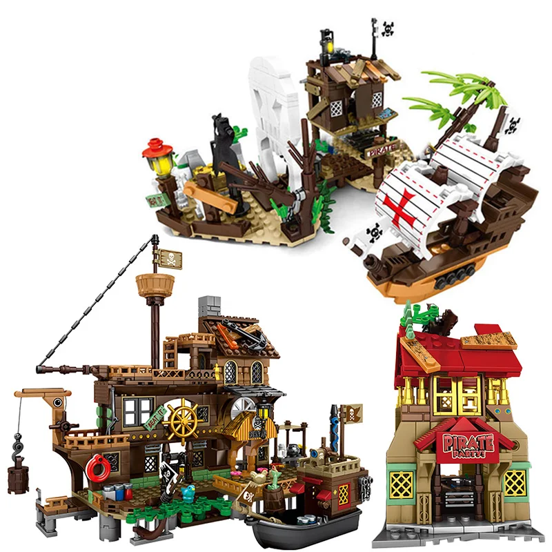 

The Adventure Pirate Ship Building Blocks Toys Children's Constructor Expert Ideas DIY Bricks Compat Children Kids Gifts