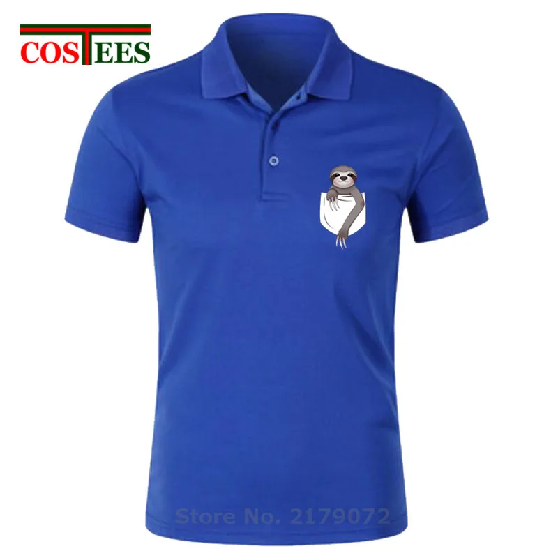 2020 модная популярная футболка поло с принтом Ленивец мужские рубашки карманами