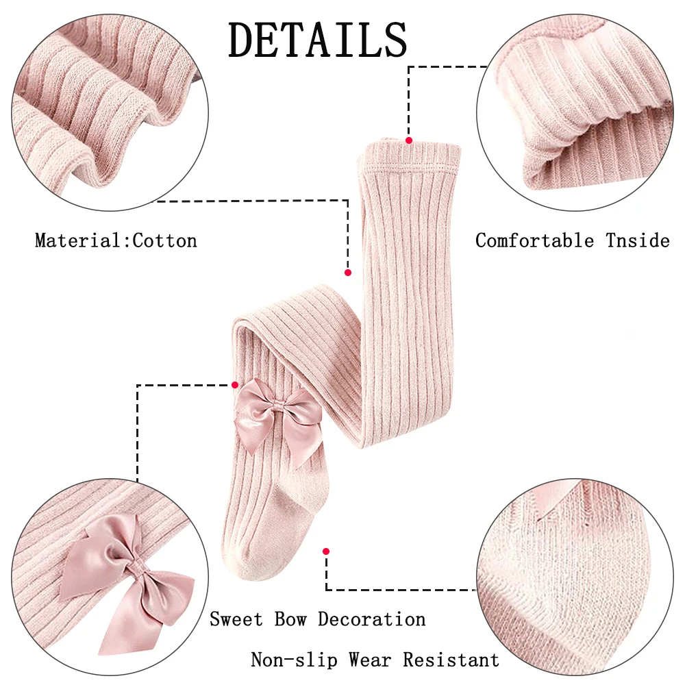Новый Колготы для девочек платье принцессы маленьких чулки с бантом хлопковые